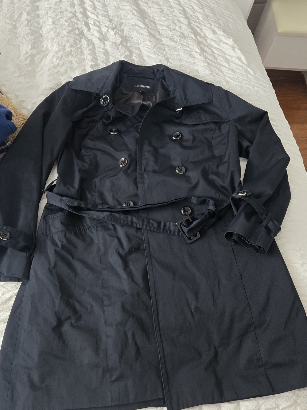 London Fog Women's Black Trench Coat